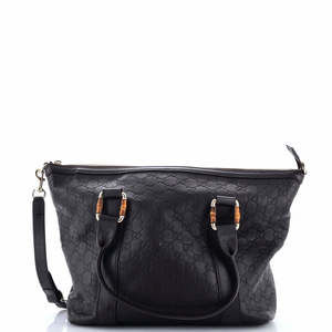 Gucci Medium Bamboo Bar Tote Leather with Guccissima Detail